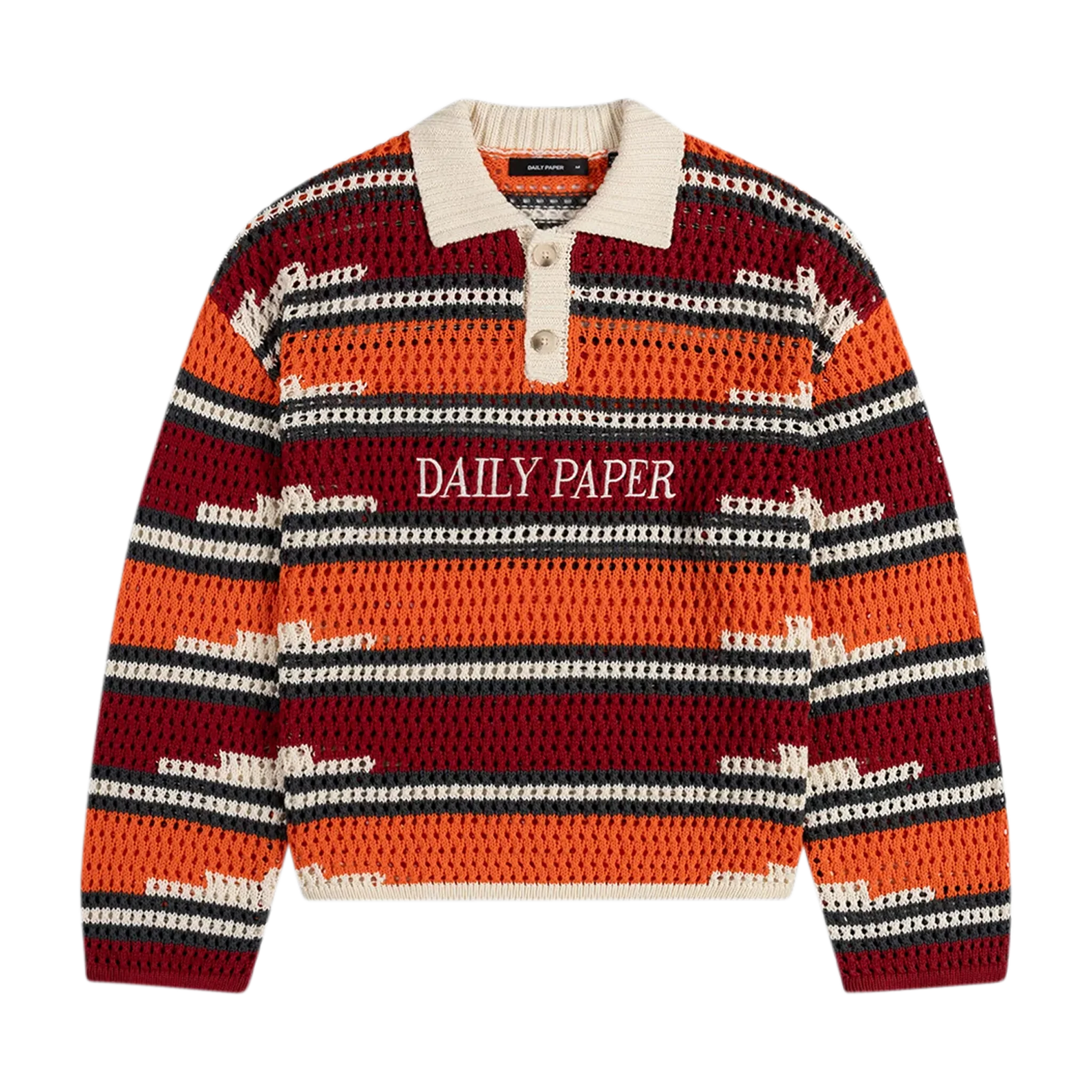 Kente Stripe Knit Polo