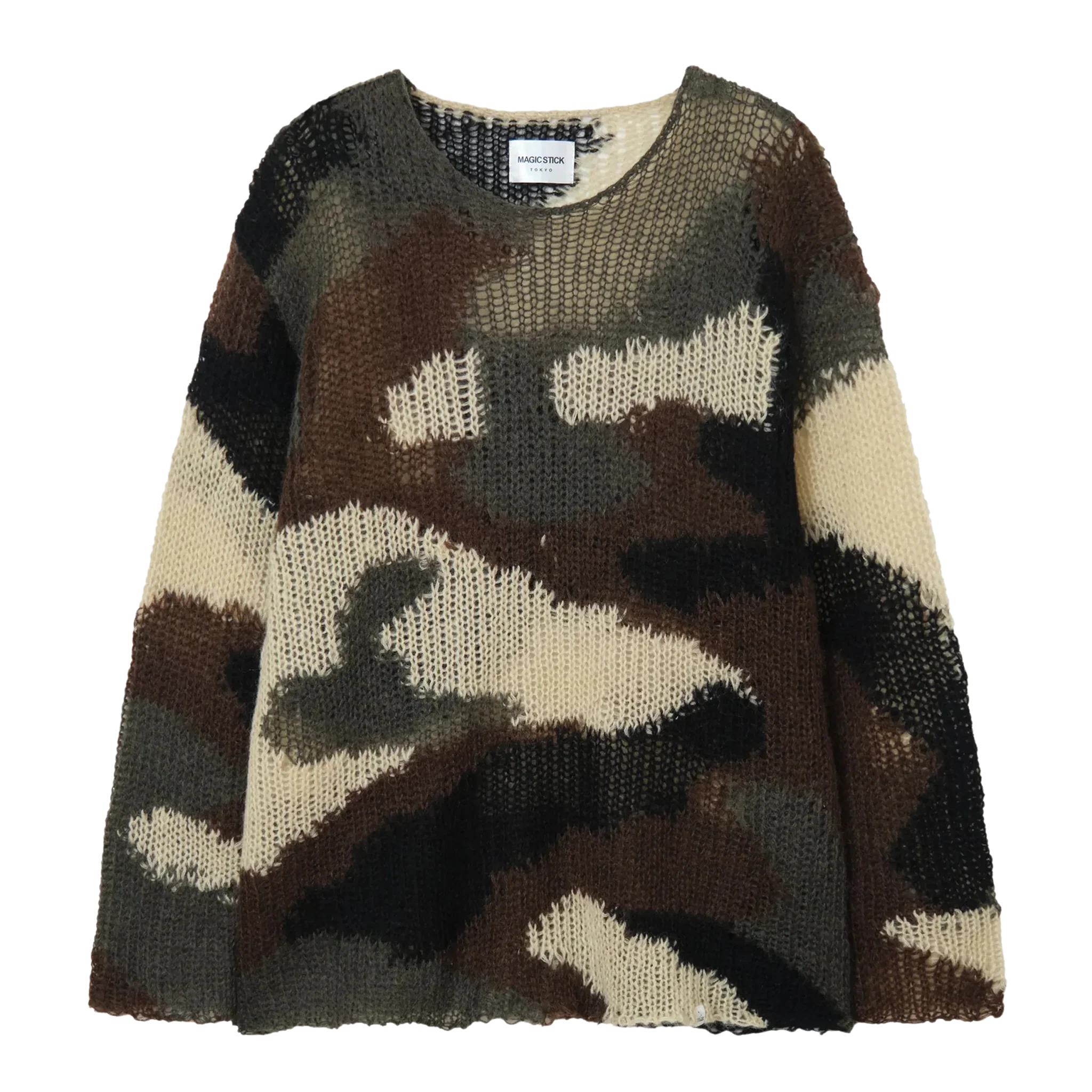 Mohair Camo Crew Knit