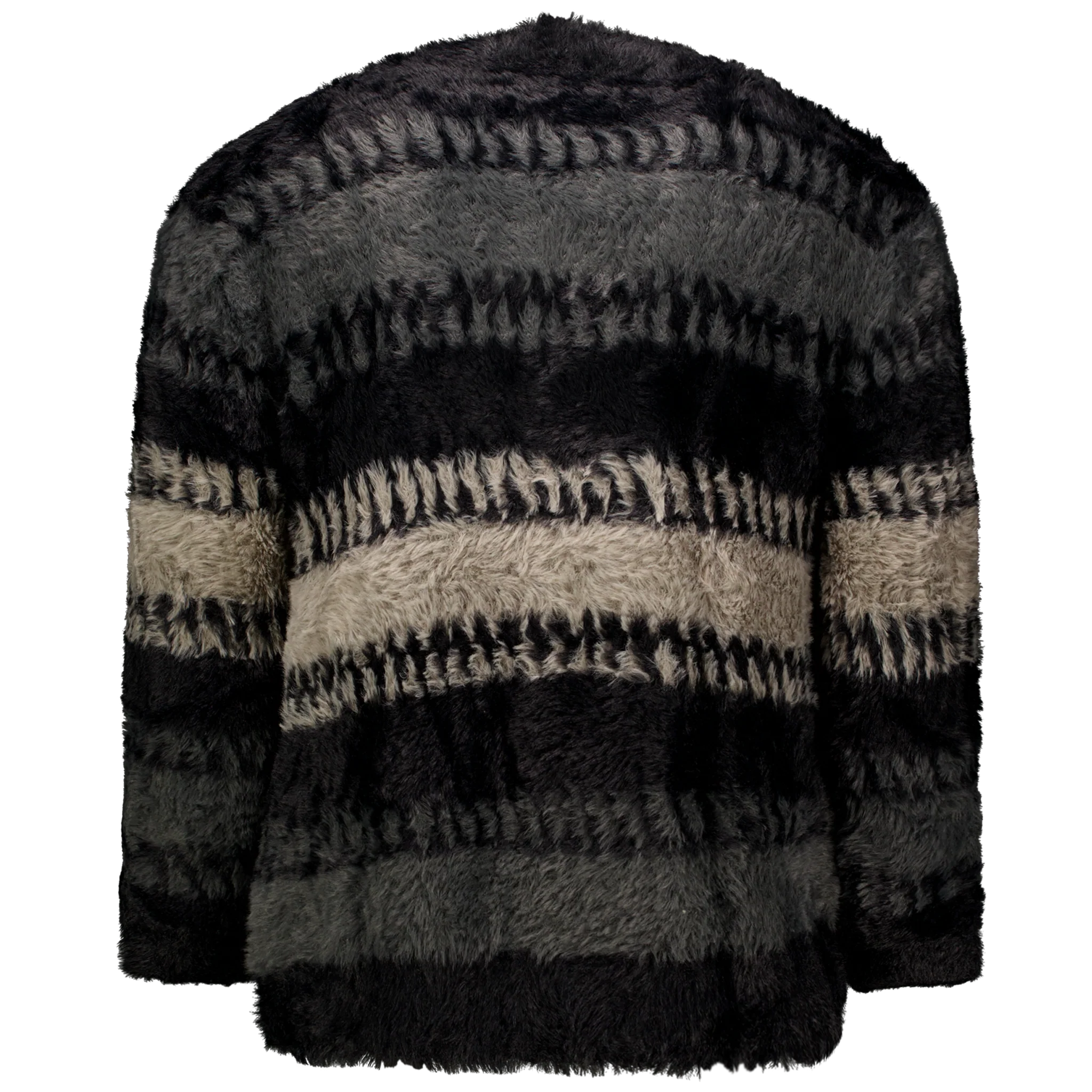 Zig Zag Stitch Fuzzy Cardigan - Image 2