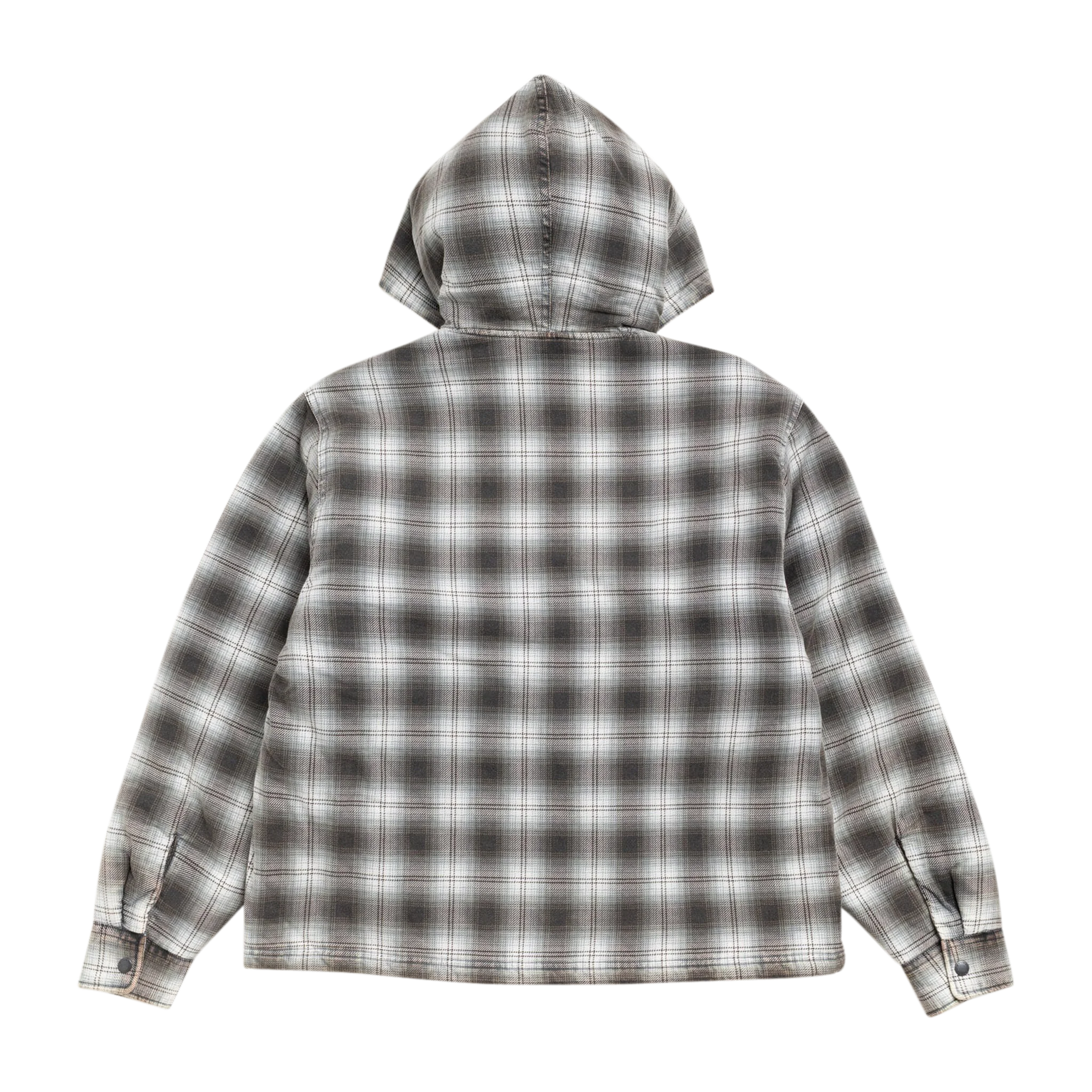 Zip Hooded Plaid Shirt - Image 2